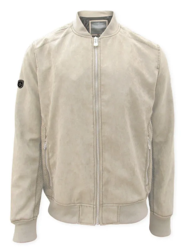 KAM| Zip front vegan suede Bomber||KAM|Bomber en suédine végétalienne à fermeture éclair sold by Point Zero