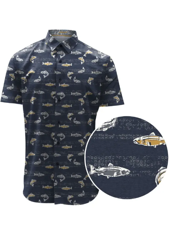 MARIO|Tuck out printed button Shirt||MARIO|Chemise imprimée à boutons détachés sold by Point Zero