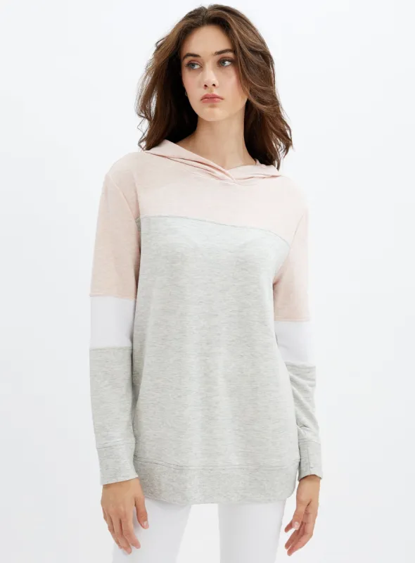 EMMA | Long sleeve colorblock hoodie || EMMA | Sweat à capuche color block à manches longues sold by Point Zero