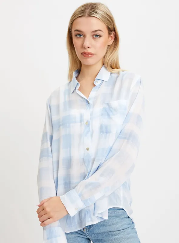 BAILEY | Plaid blouse with long sleeves || BAILEY | Chemisier à carreaux et manches longues sold by Point Zero