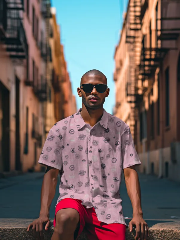 VILL | Tuck-out easy iron shirt ||VILL |  Chemise Repassage facile imprimée sold by Point Zero