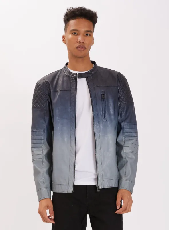 VEGASON | Dip dye vegan leather jacket || VEGASON | Veste en cuir végétalien dip-dye sold by Point Zero