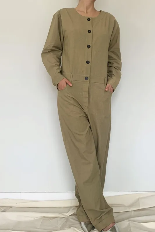 Bobby jumpsuit khaki sold by Poleci