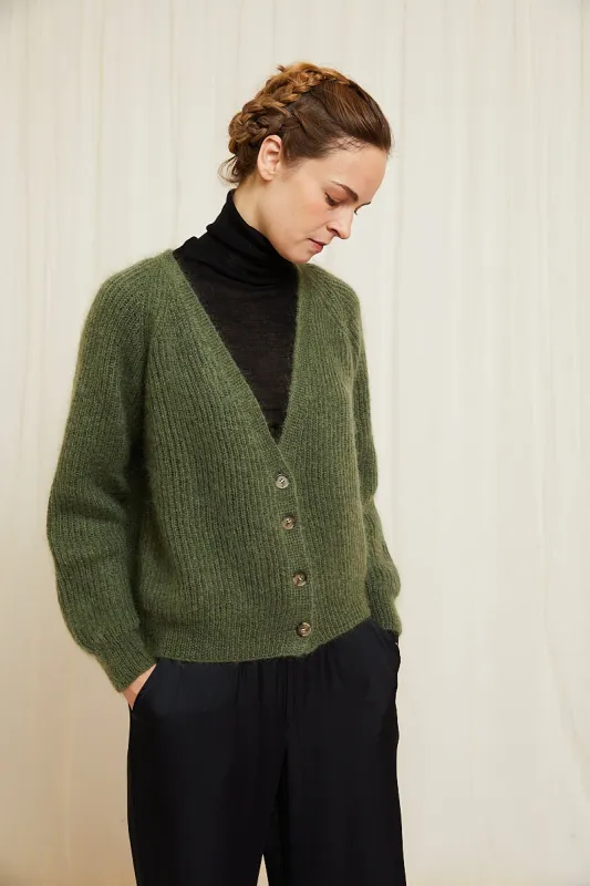 Bastian cardigan aqua green sold by Poleci