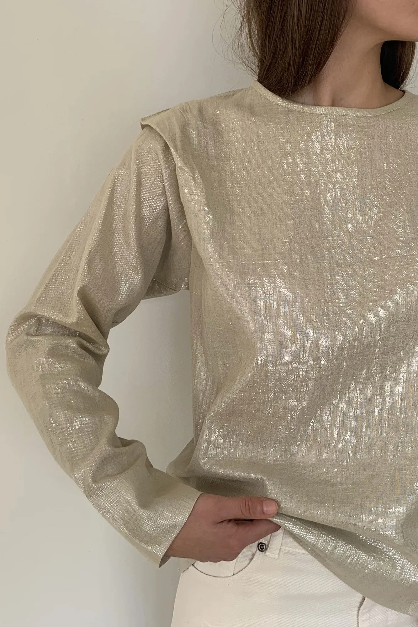 Blake top natural lamé sold by Poleci product image thumbnail 2