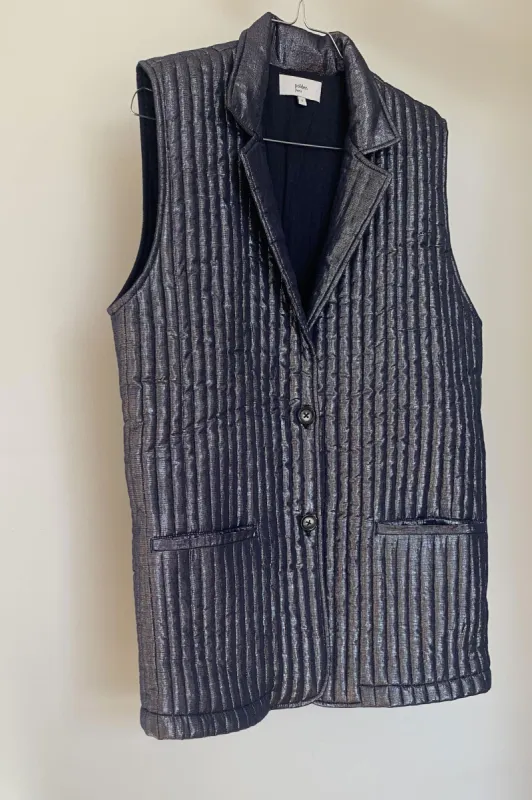 Boston jacket night blue lamé sold by Poleci