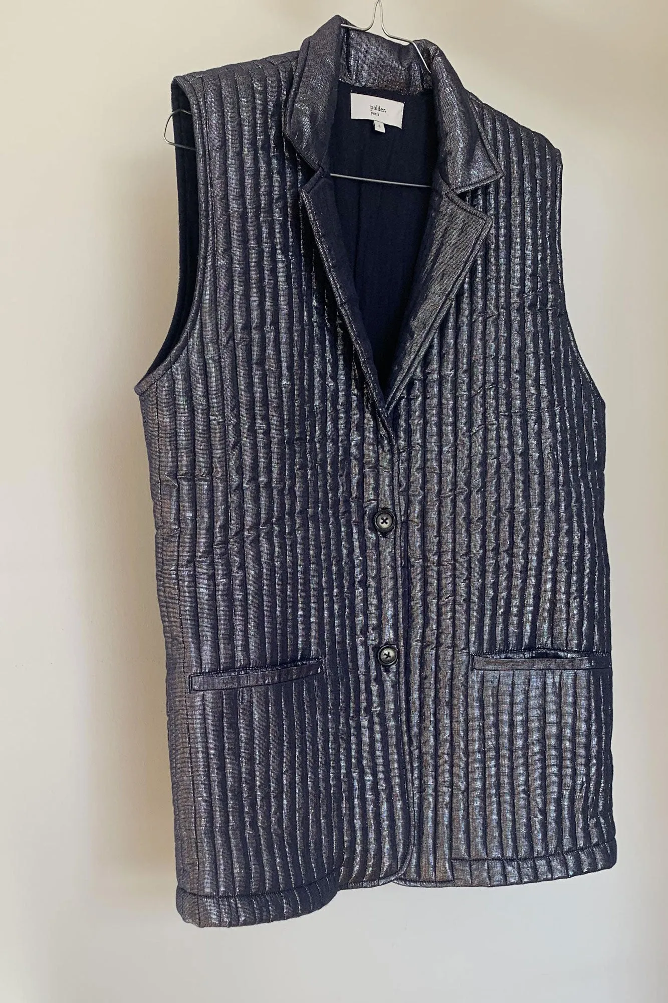 Boston jacket night blue lamé sold by Poleci