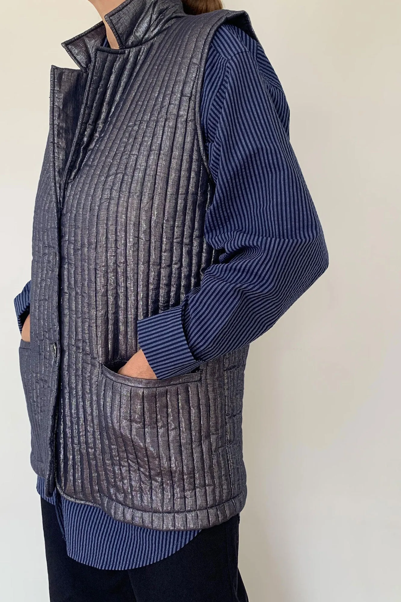 Boston jacket night blue lamé sold by Poleci product image thumbnail 2