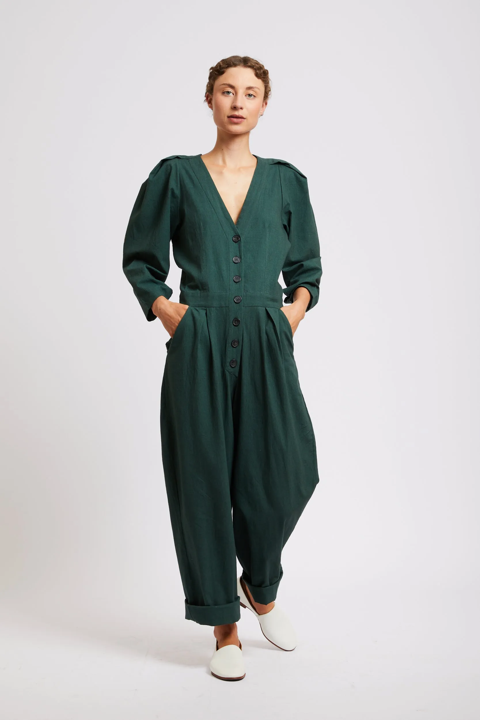 Alcazar jumpsuit dark green sold by Poleci