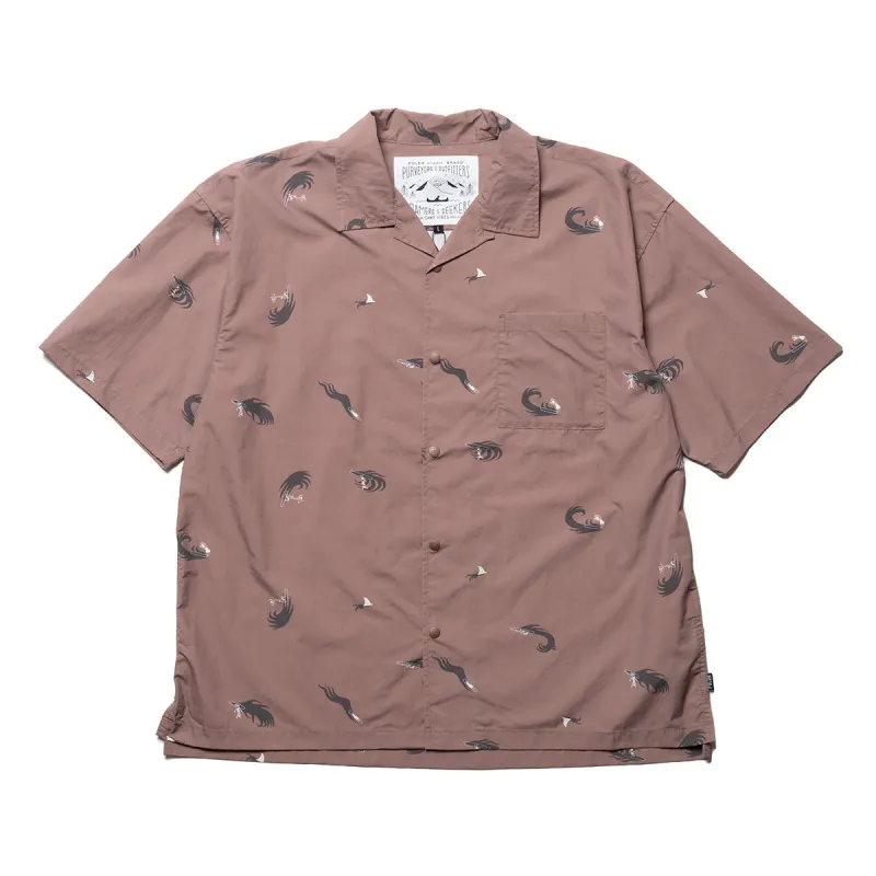 SHIRRING NYLON SHIRT BROWN sold by Poler