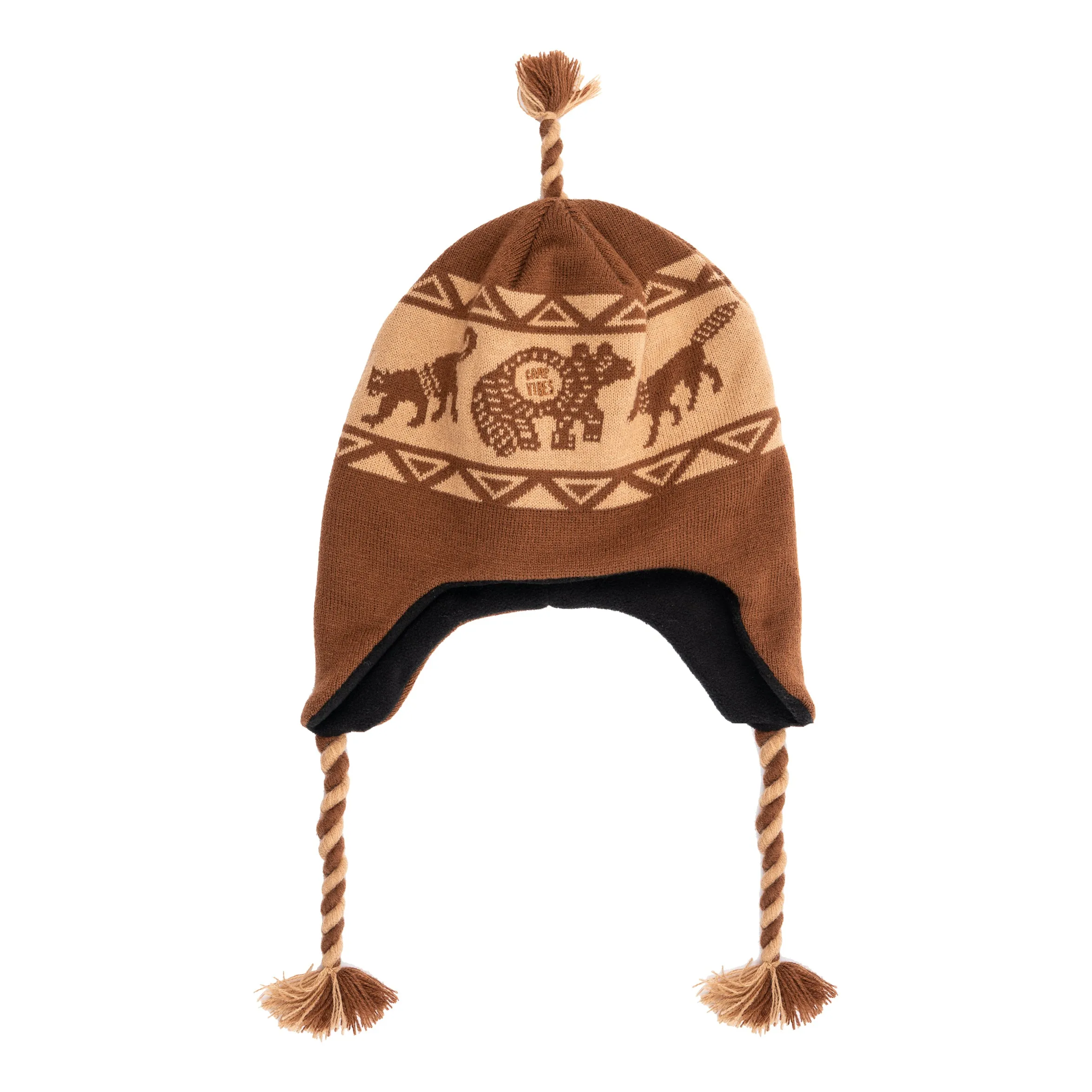 CAMP VIBES Critter Beanie Walnut sold by Poler