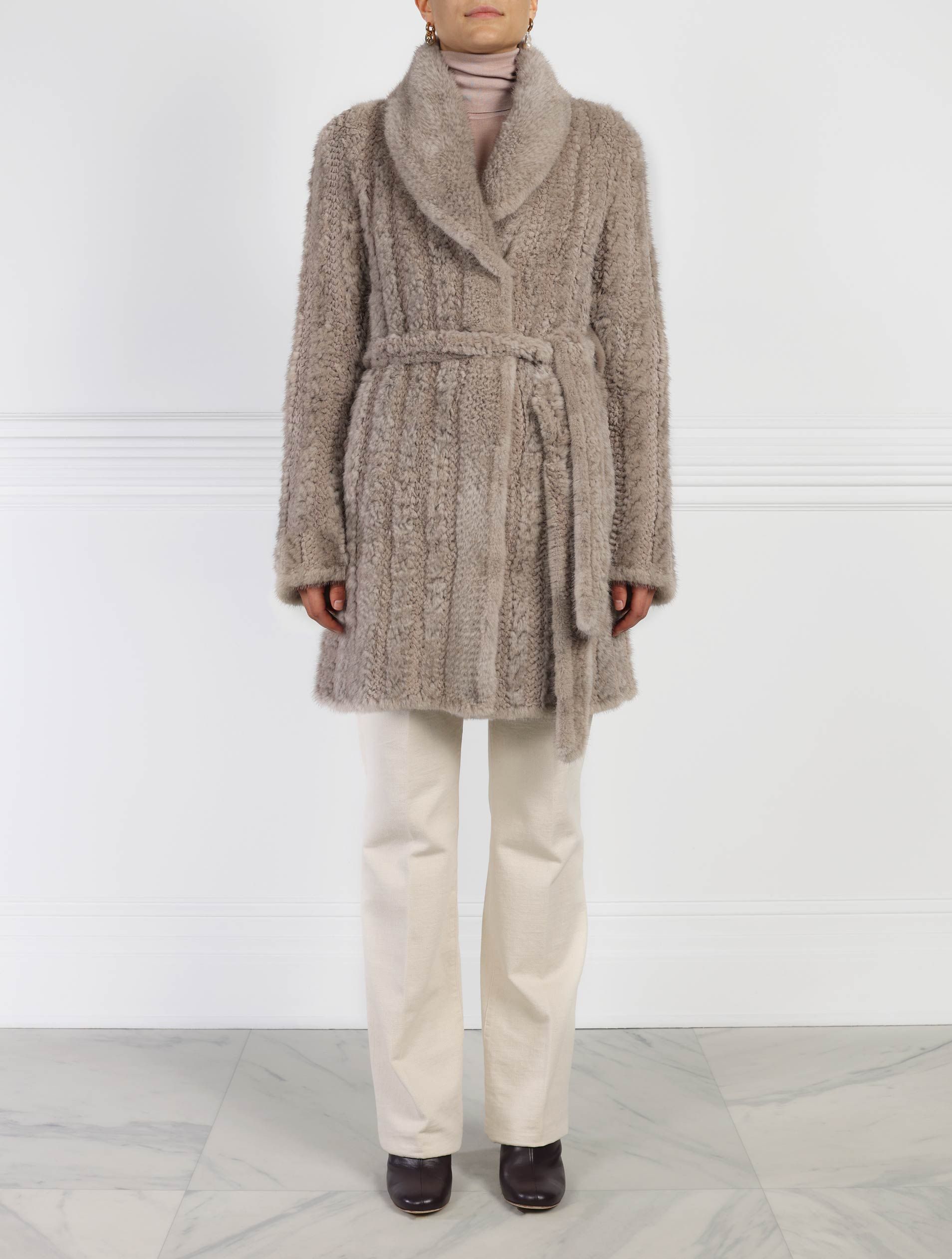 The Berkley Knitted Mink Fur & Rabbit Cardigan sold by Pologeorgis product image thumbnail 2