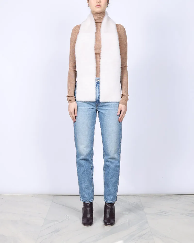 Cashmere Shearling Raw Edge Scarf sold by Pologeorgis