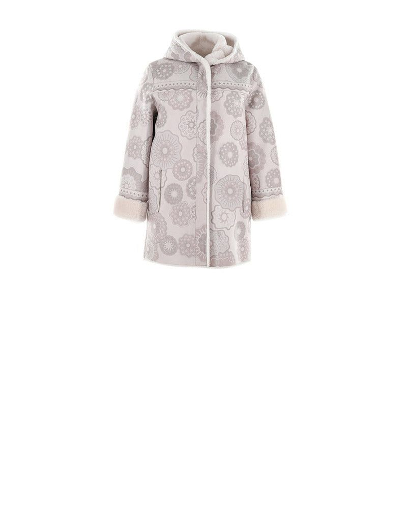 Fantastic Flowers Printed Hooded Reversible Shearling Coat Designed by Zandra Rhodes sold by Pologeorgis product image thumbnail 5