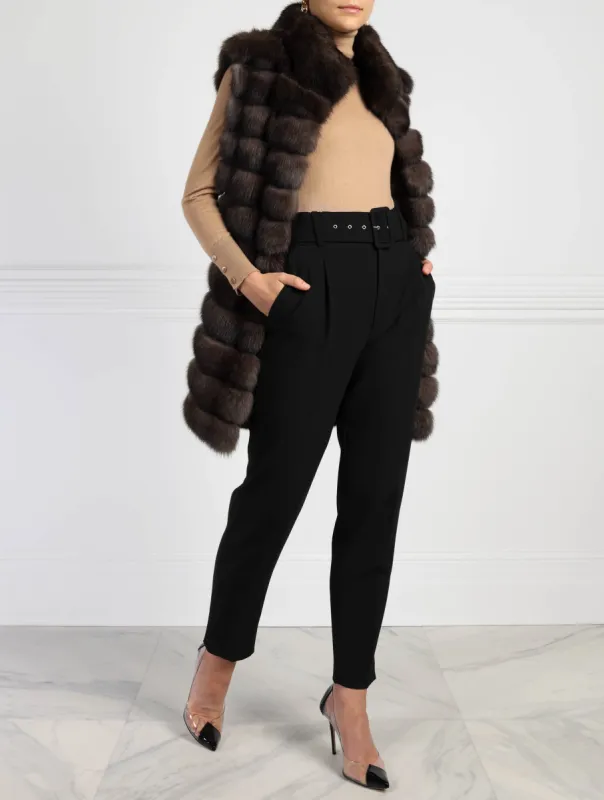 The Oaklynn Sable & Suede Fur Vest sold by Pologeorgis