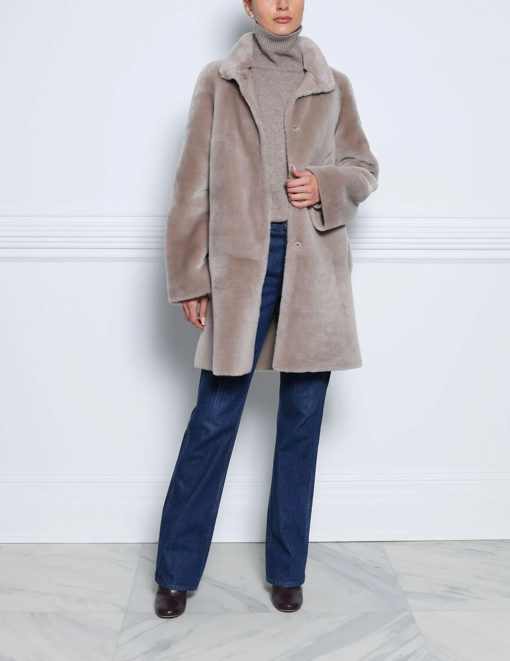 The Jenna Shearling Coat sold by Pologeorgis