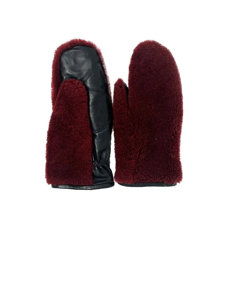 Curly Merino Shearling & Leather Mittens sold by Pologeorgis