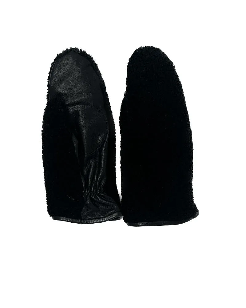 Curly Merino Shearling & Leather Mittens sold by Pologeorgis product image thumbnail 2