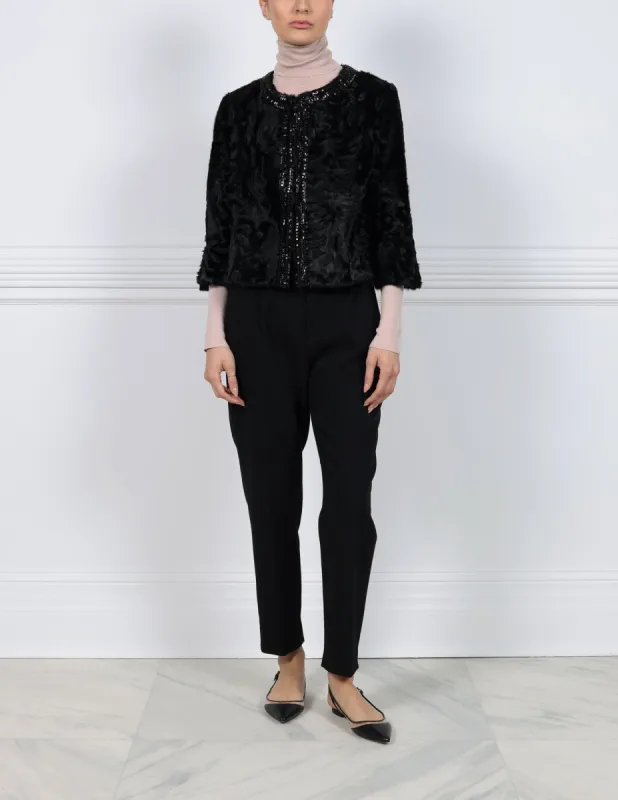 The Kaia Silky Lamb Jacket sold by Pologeorgis