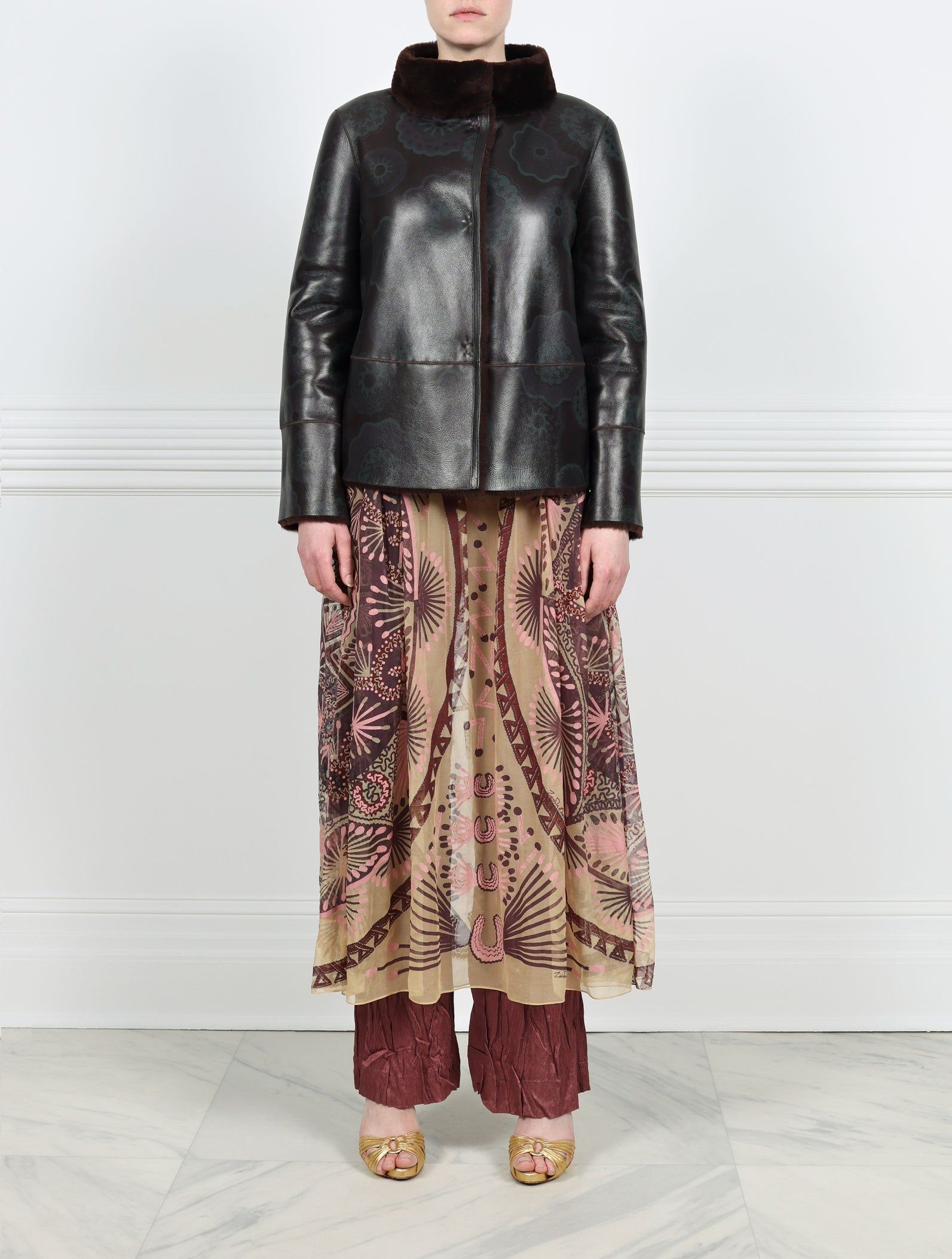 Fantastic Flowers Printed Shearling Jacket Designed by Zandra Rhodes sold by Pologeorgis product image thumbnail 2