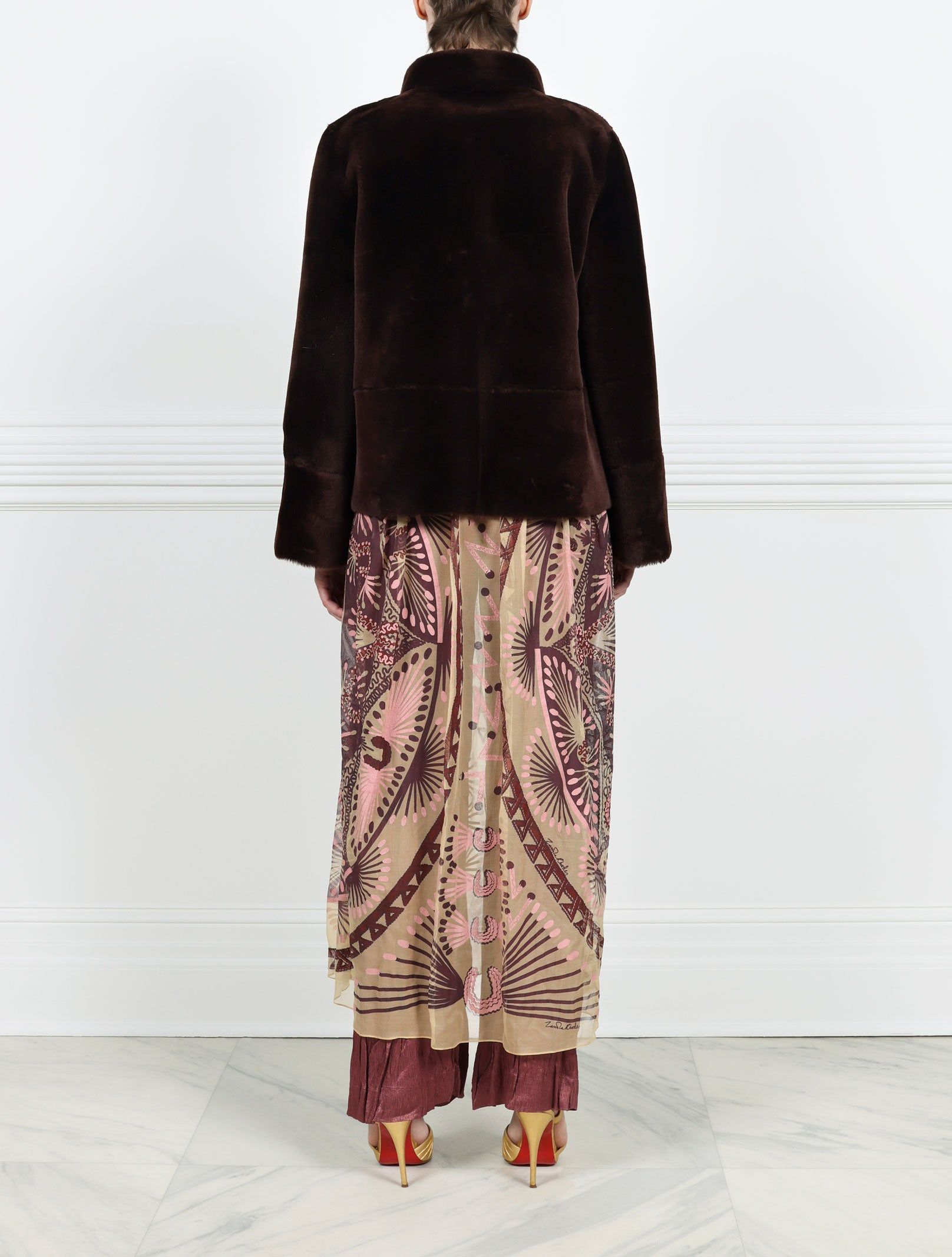 Fantastic Flowers Printed Shearling Jacket Designed by Zandra Rhodes sold by Pologeorgis product image thumbnail 5