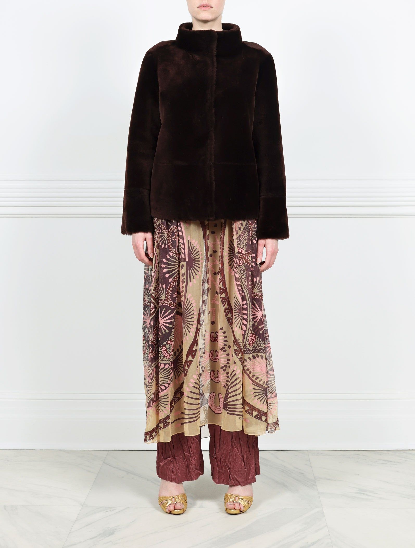 Fantastic Flowers Printed Shearling Jacket Designed by Zandra Rhodes sold by Pologeorgis product image thumbnail 3