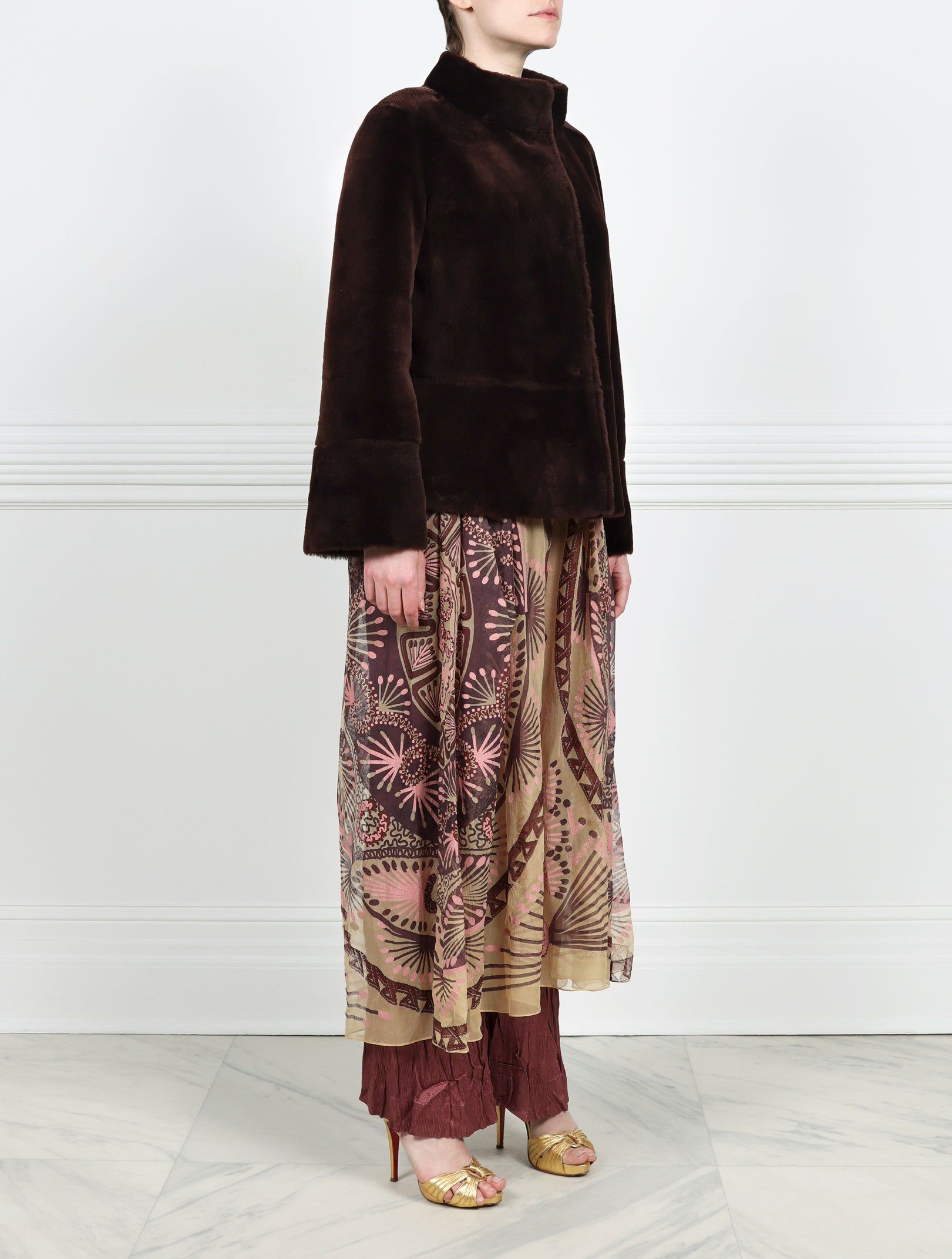 Fantastic Flowers Printed Shearling Jacket Designed by Zandra Rhodes sold by Pologeorgis product image thumbnail 4