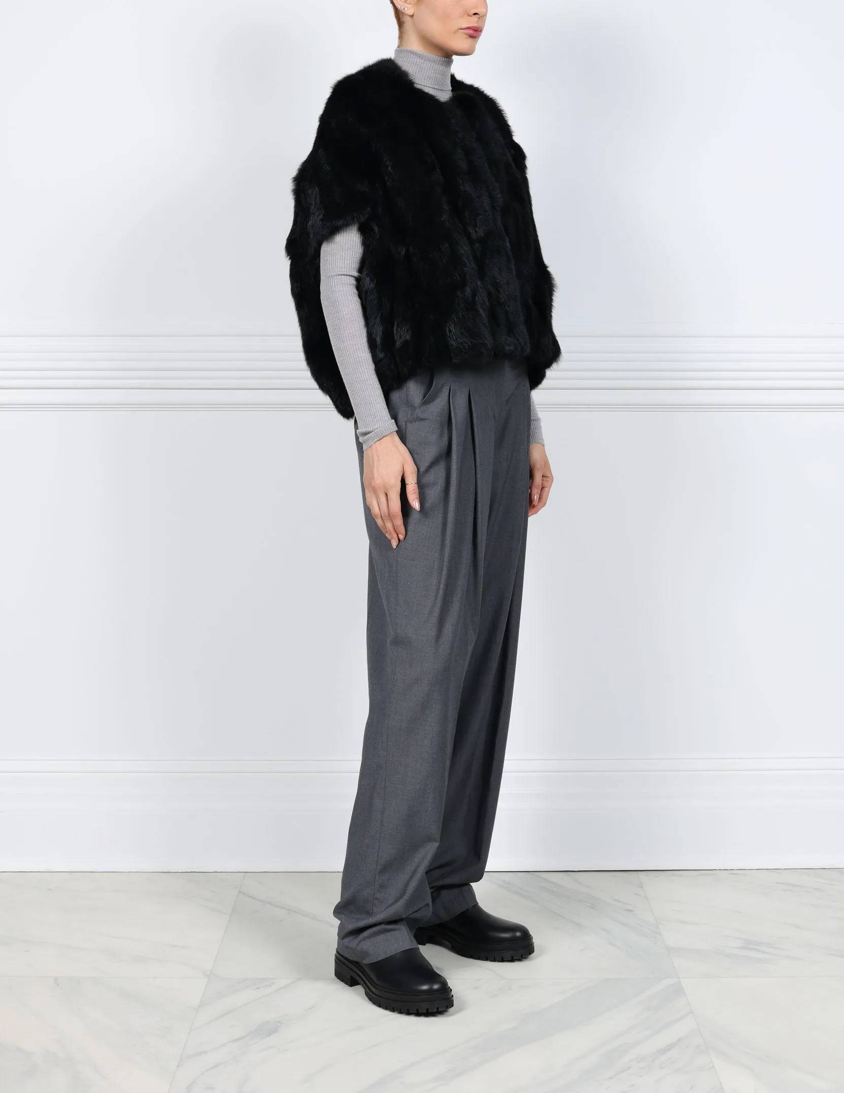 The Frannie Fur Cocoon Vest sold by Pologeorgis product image thumbnail 2