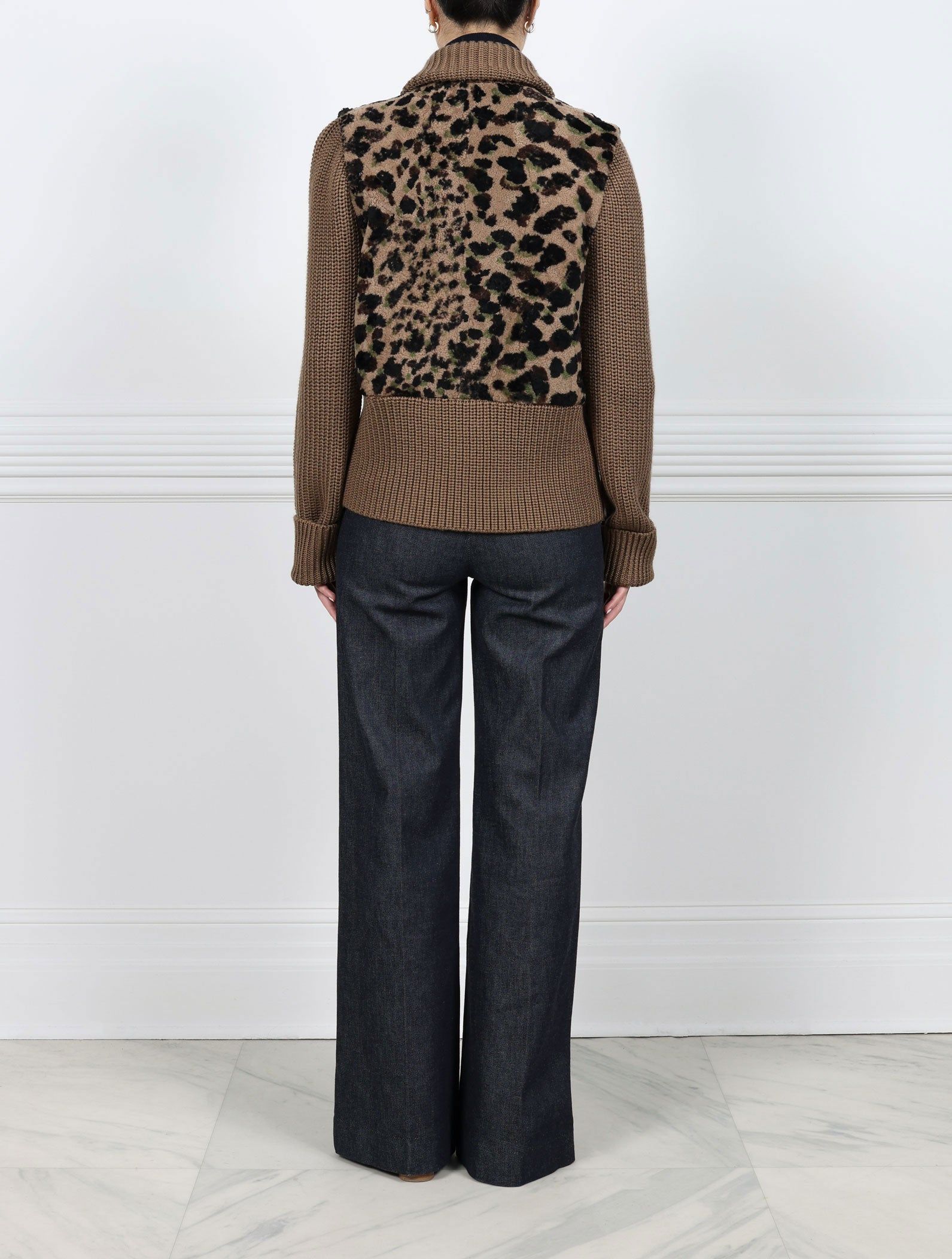 Printed Shearling & Knit Zip Jacket sold by Pologeorgis product image thumbnail 2