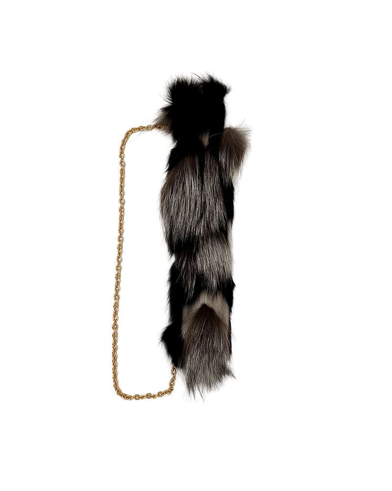 Intarsia Fox Fur Collar w Chain sold by Pologeorgis product image thumbnail 2