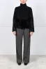 The Dover Upcycled Lamb Jacket with Mink Fur Peplum sold by Pologeorgis