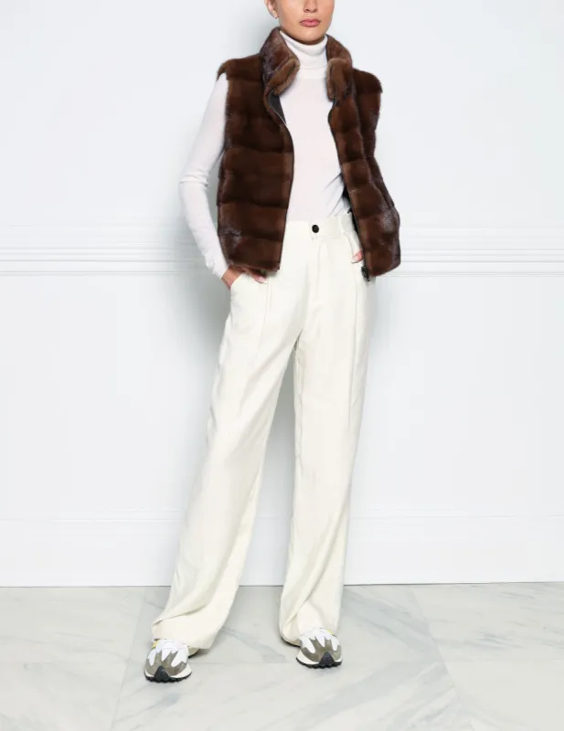 The Nina Storm Mink Fur Vest sold by Pologeorgis