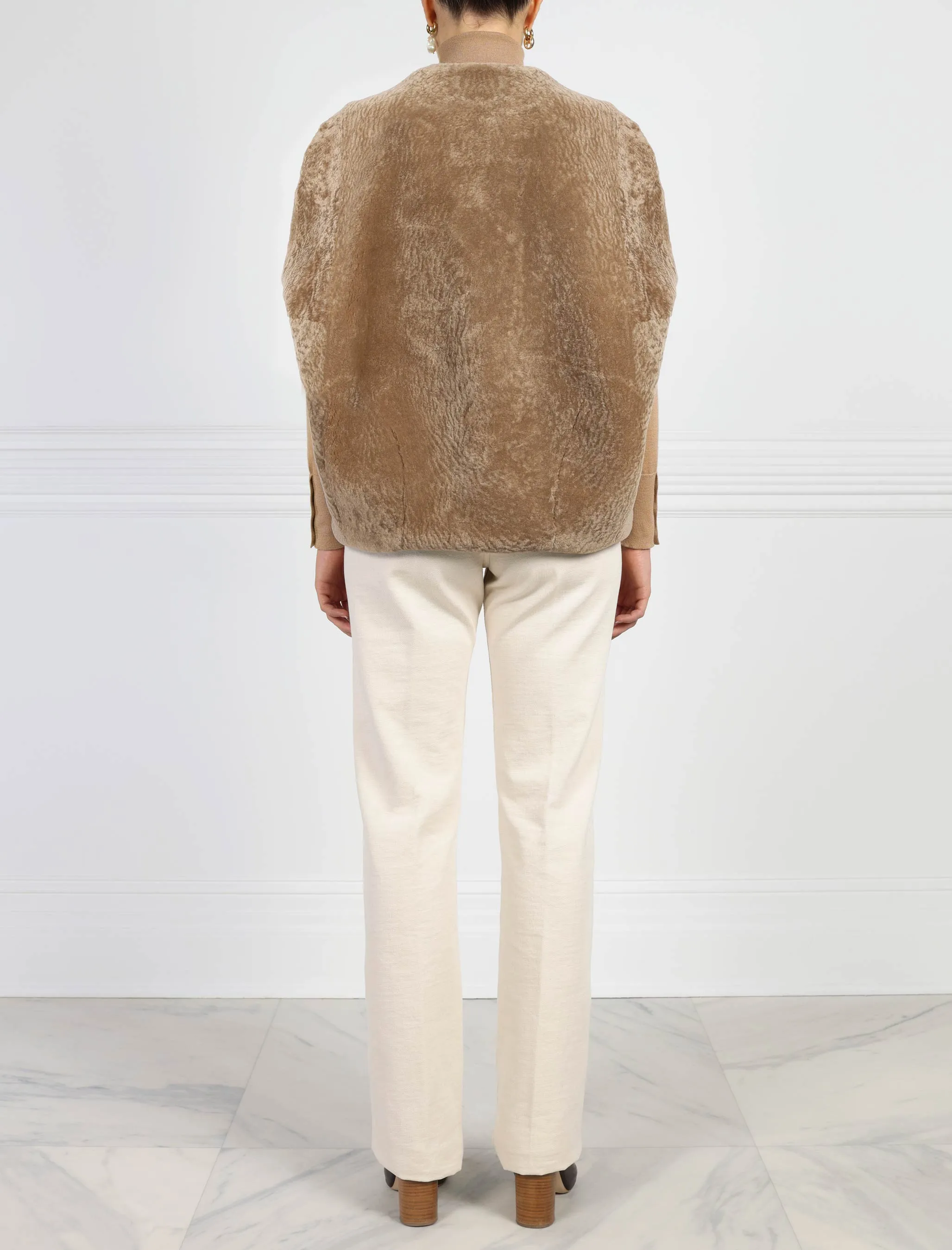 The Frannie Shearling Cocoon Lined Vest sold by Pologeorgis product image thumbnail 4