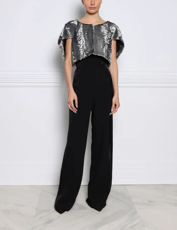 The Leanna Silky Lamb Shrug sold by Pologeorgis