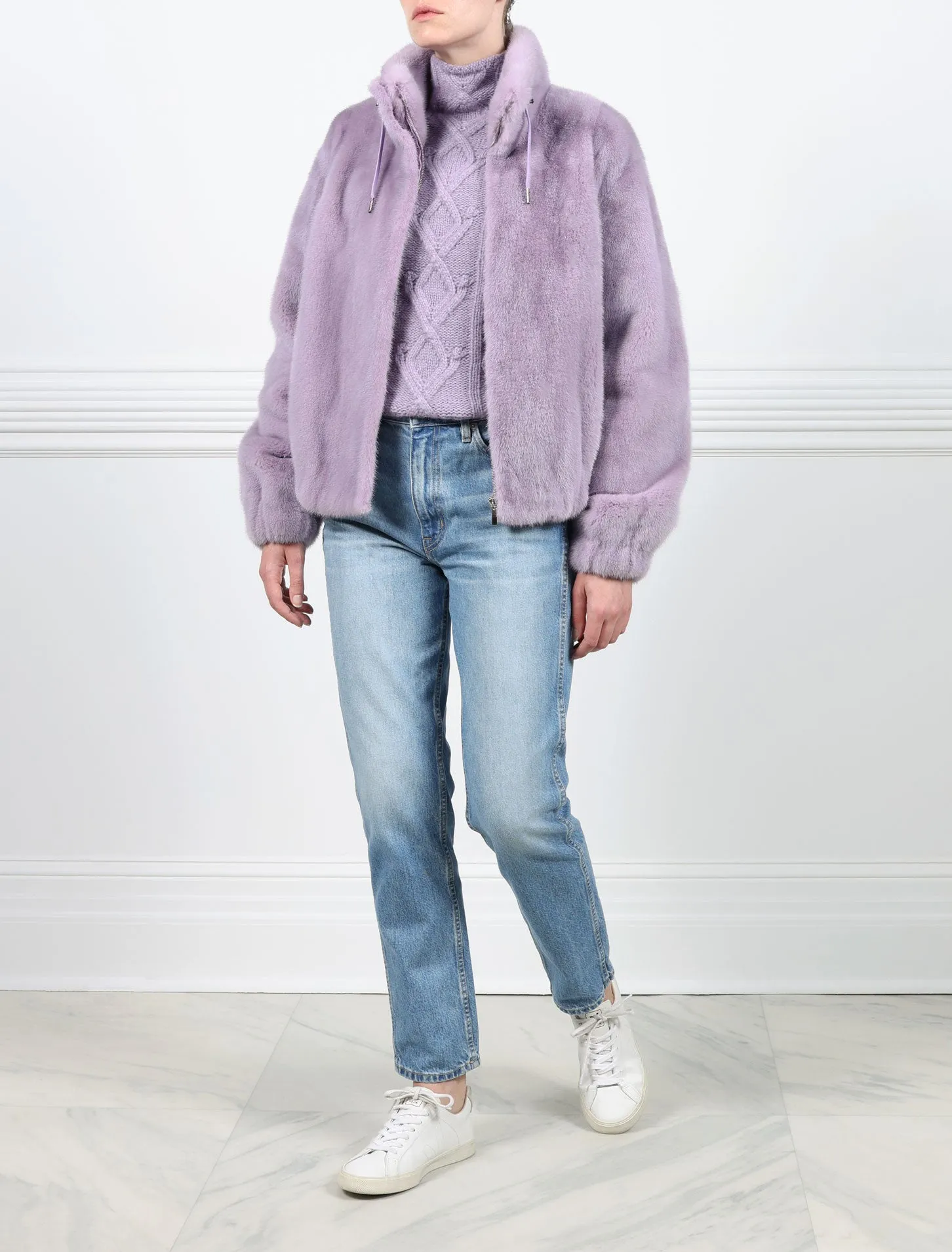 The Verdon Mink Bomber Jacket sold by Pologeorgis product image thumbnail 2