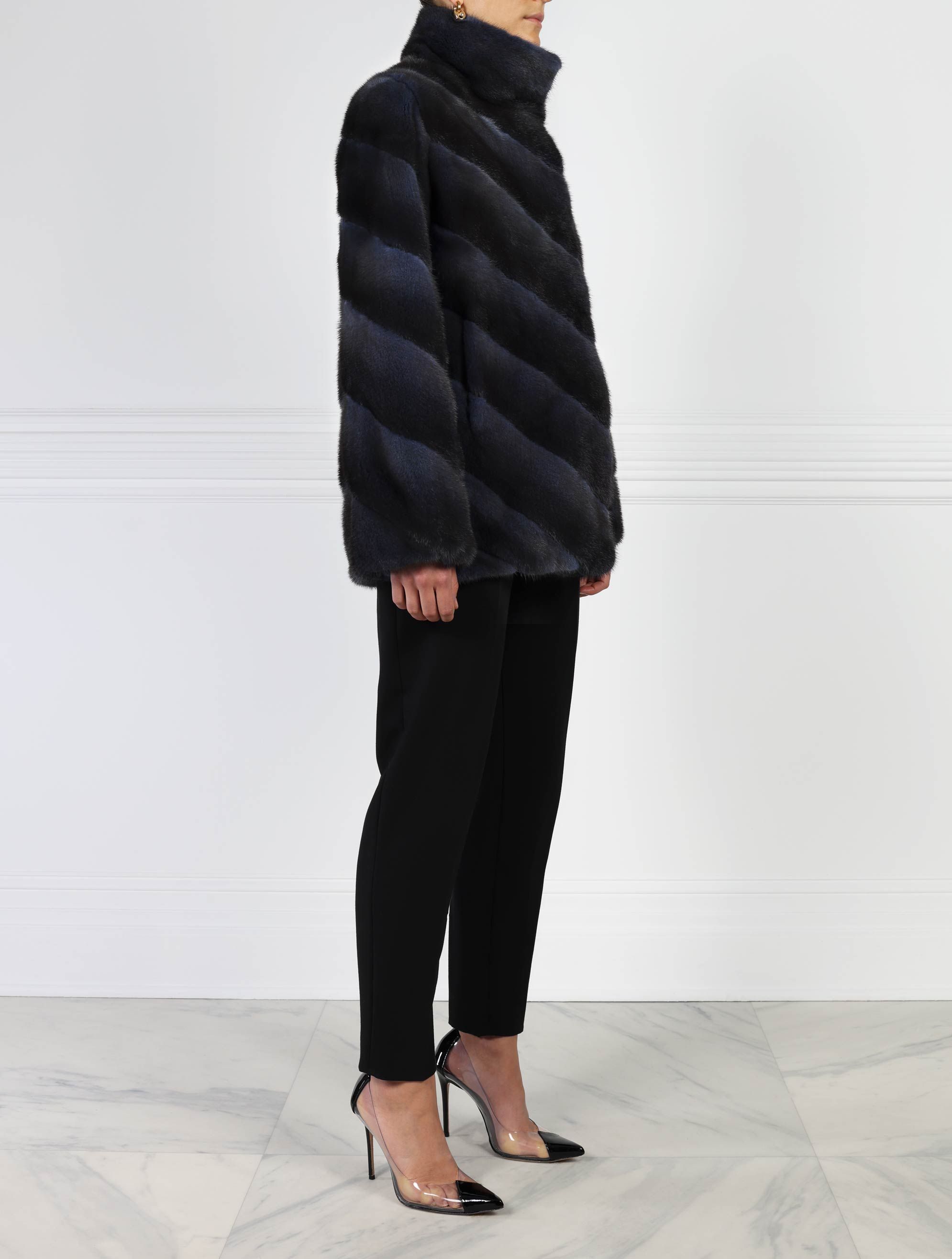 The Keilani Mink Fur & Suede Jacket sold by Pologeorgis product image thumbnail 2