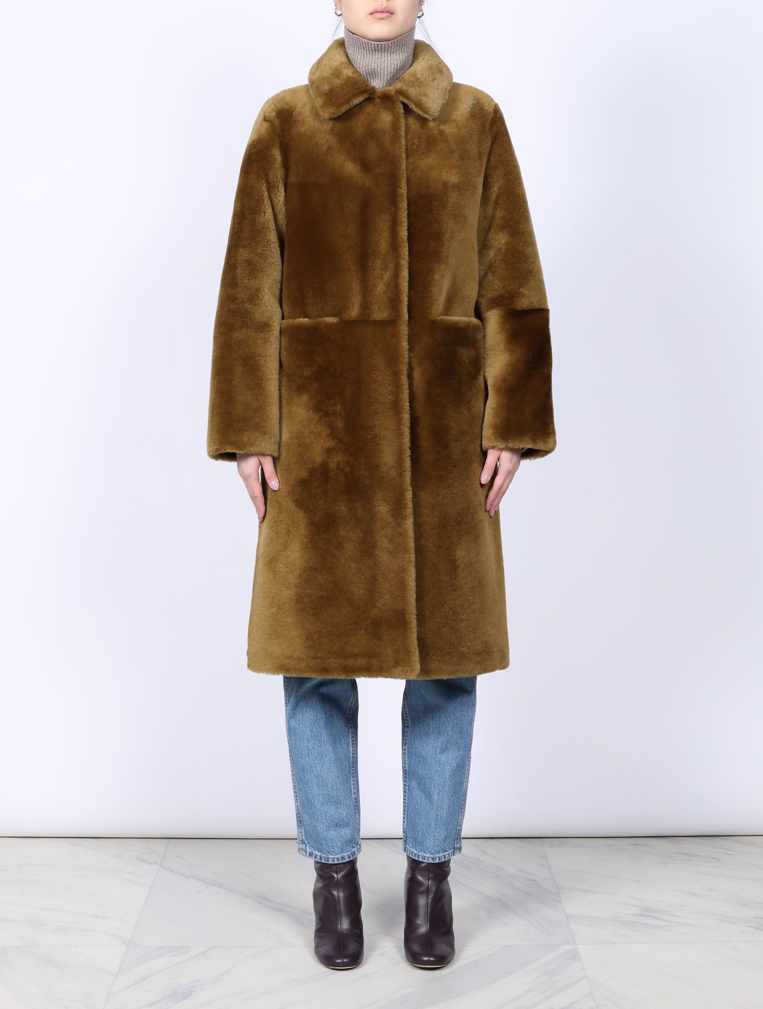 Shearling Balmacaan Coat sold by Pologeorgis