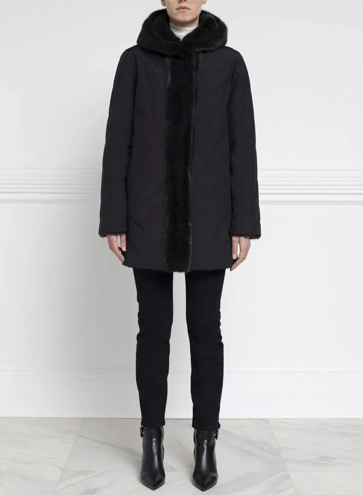 The Mia Mink Fur Reversible Storm Coat sold by Pologeorgis product image thumbnail 2