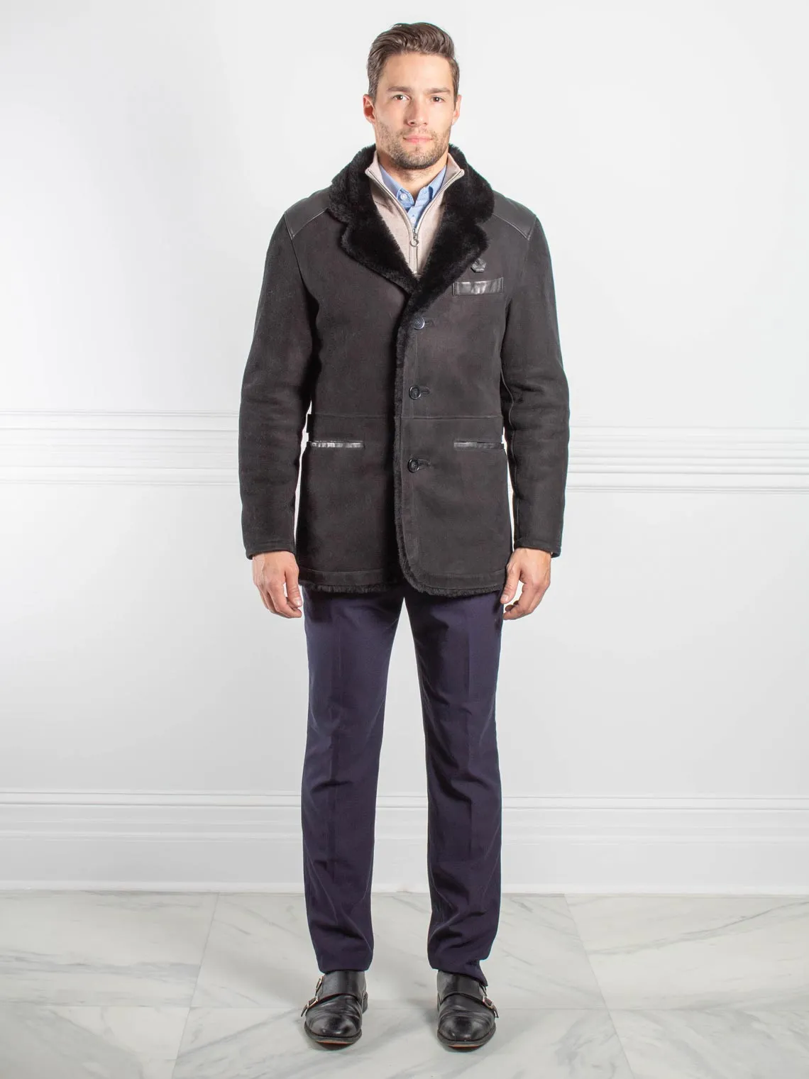 Mens Napa Shearling Jacket sold by Pologeorgis