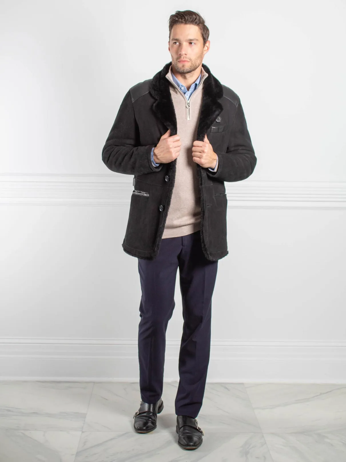 Mens Napa Shearling Jacket sold by Pologeorgis product image thumbnail 2