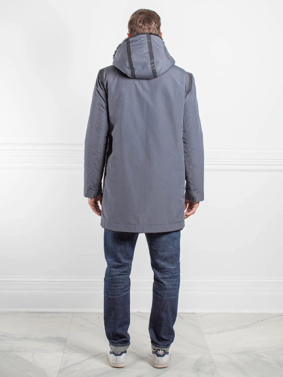 Mens Shearling Hooded Sports Coat sold by Pologeorgis product image thumbnail 3