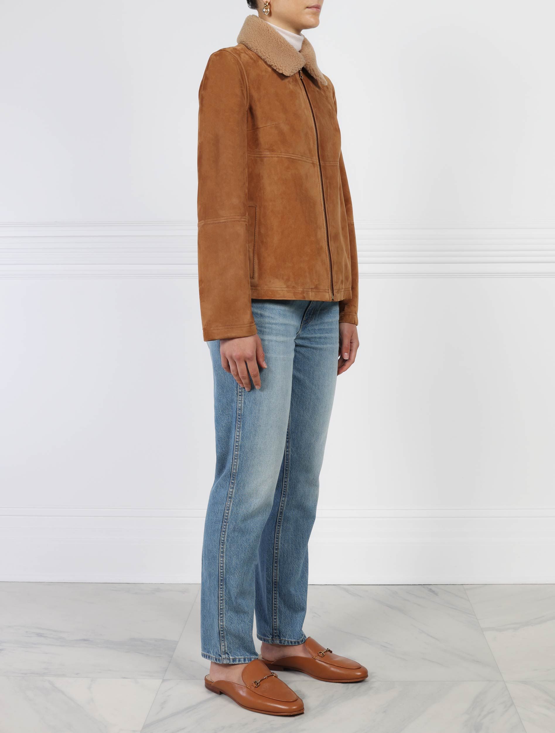 The Laylani Suede Jacket with Shearling Collar sold by Pologeorgis product image thumbnail 3