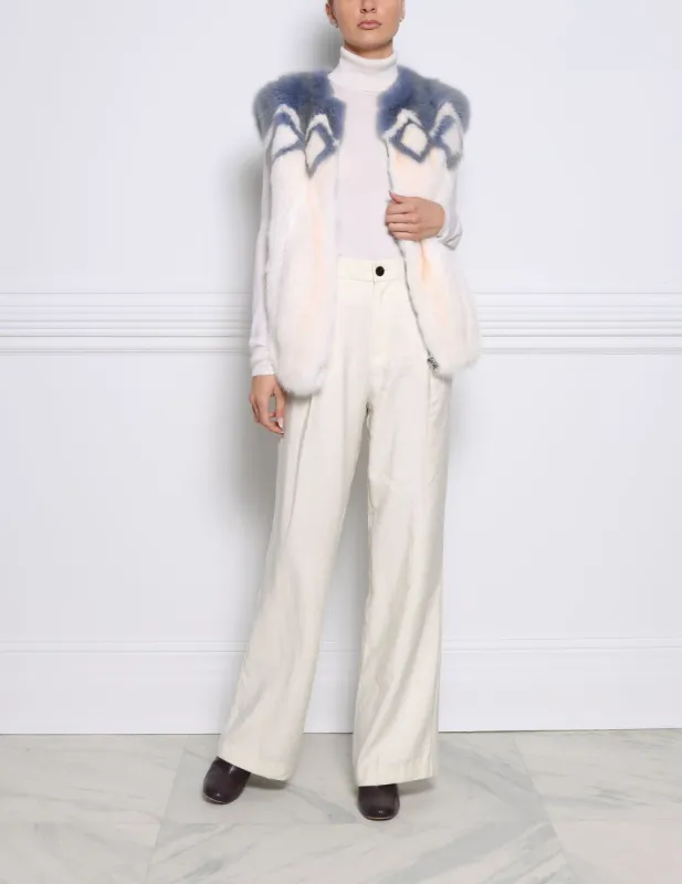 The Diamond Intarsia Sable Fur Vest sold by Pologeorgis