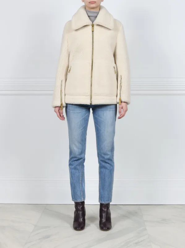 Shearling Jacket with Zip Detail sold by Pologeorgis