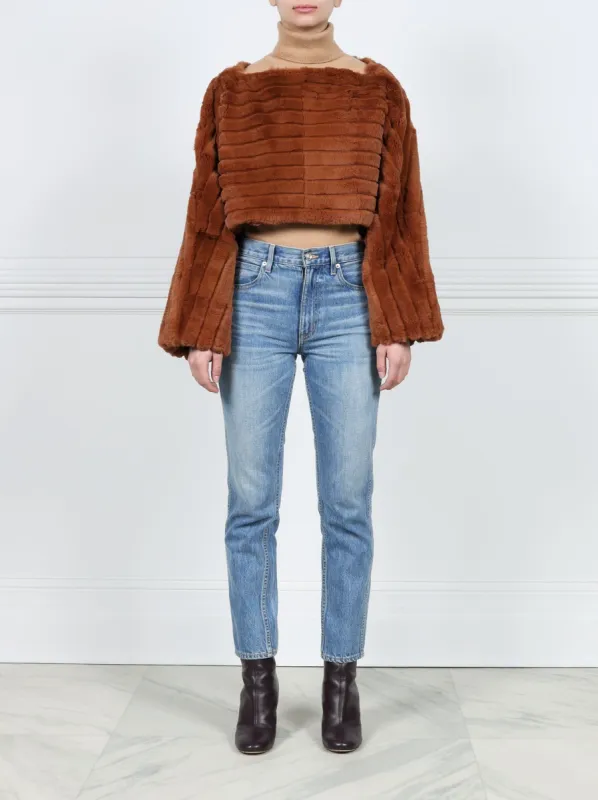 Oversized Grooved Rabbit Fur Pullover sold by Pologeorgis