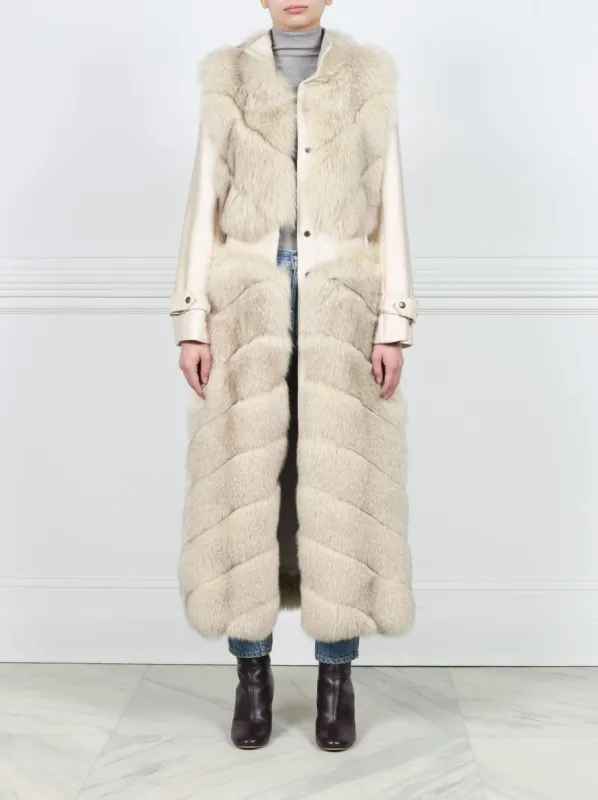 Chevron Fox Fur Coat sold by Pologeorgis