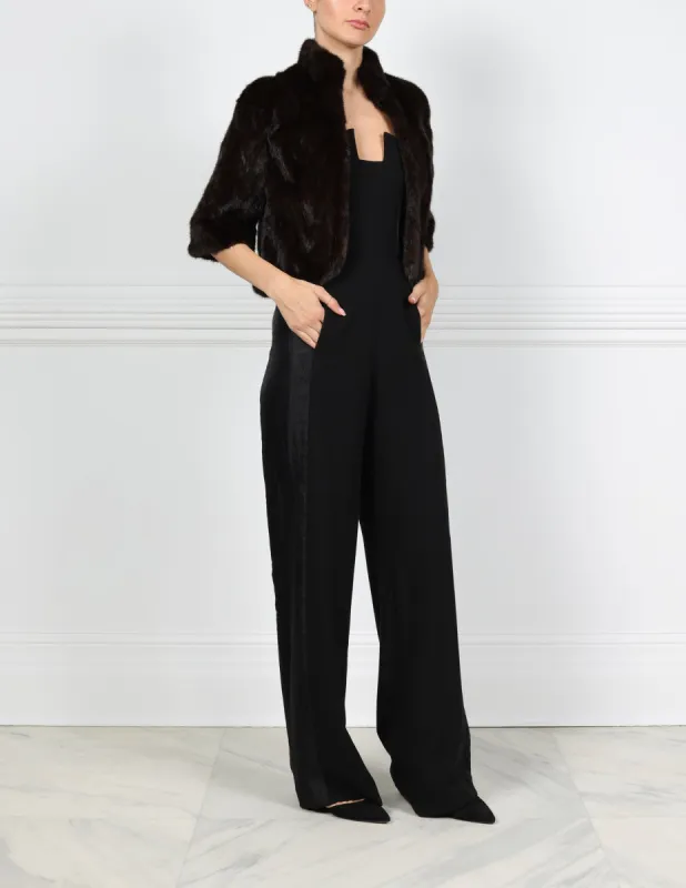 Upcycled Mink Fur Jacket in Mahogany sold by Pologeorgis