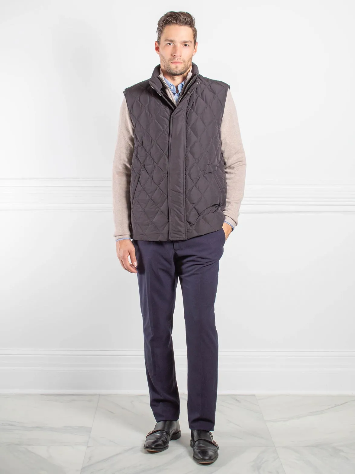 Mens Rabbit Lined Puffer Zip Vest sold by Pologeorgis