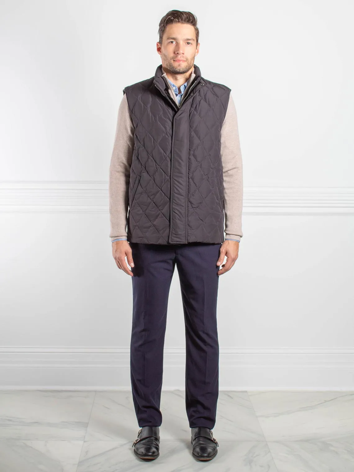 Mens Rabbit Lined Puffer Zip Vest sold by Pologeorgis product image thumbnail 2