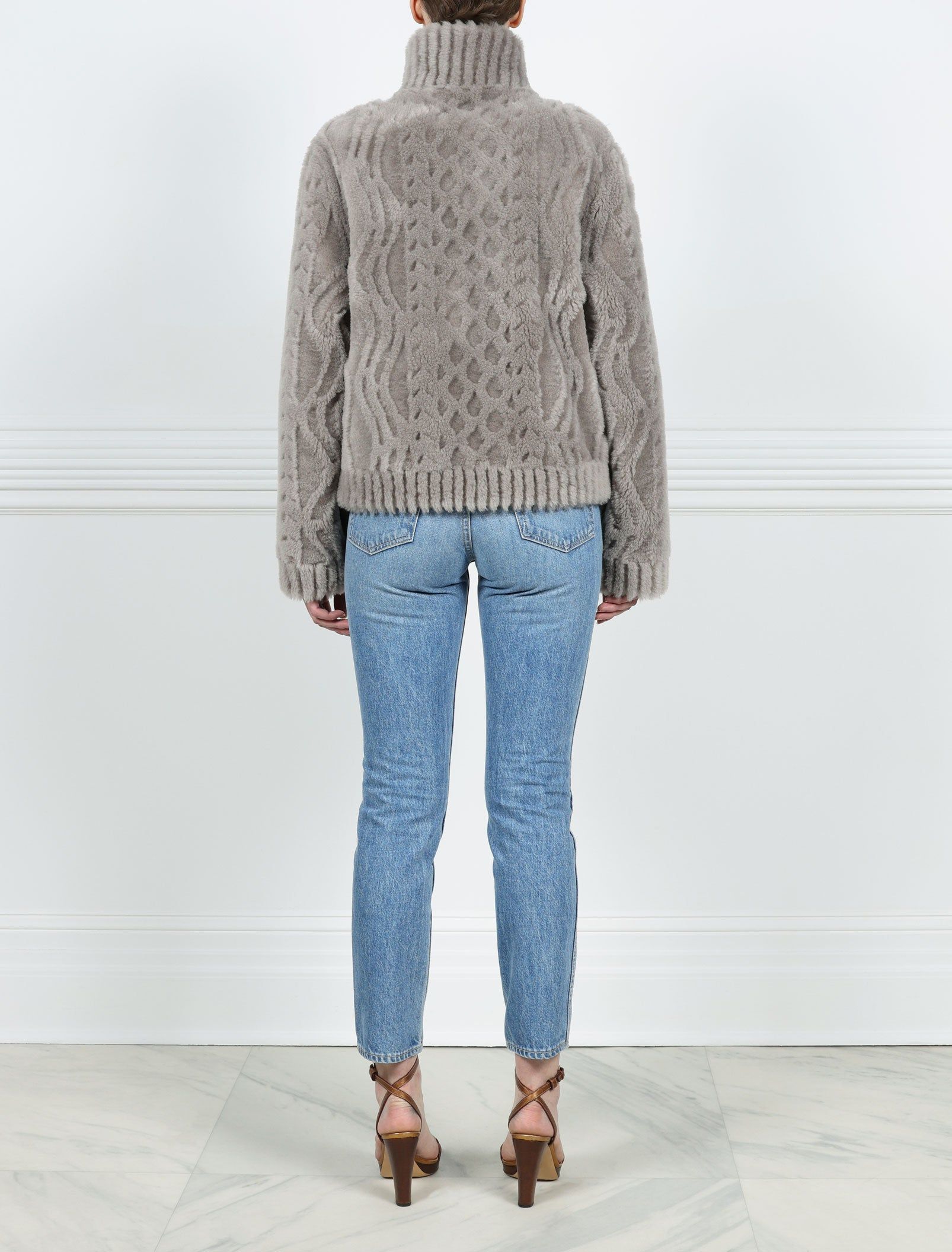 The Amber Grooved Wool Zip Jacket sold by Pologeorgis product image thumbnail 5